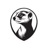 Meerkat in cartoon, doodle style. Isolated 2d vector illustration in logo, icon, sketch style, Eps 10, black and white. AI Generative