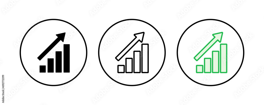 Growing graph Icon set. Chart icon. diagram icon Growing graph Icon set. Chart icon. diagram icon