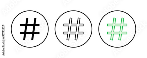 Hashtag icon set. hashtag symbol