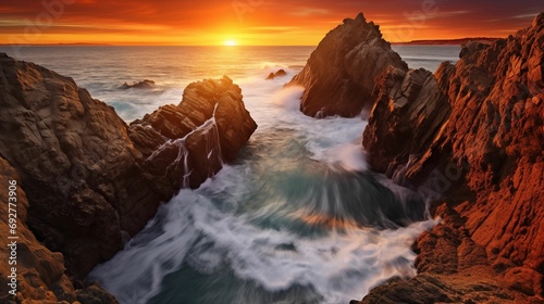 Photograph showcases the dynamic beauty of a seascape.