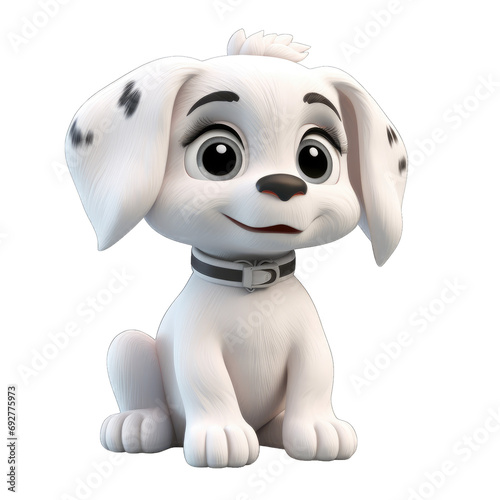 3D model cute dog toy isolated on transparent or white background  png
