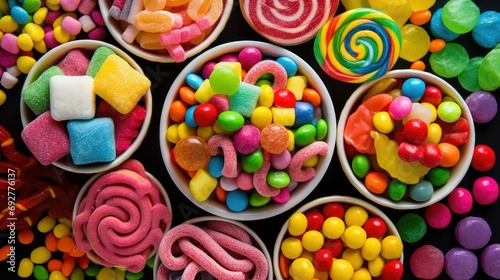 lollipop unhealthy candy food illustration caramel marshmallow, gummy nougat, licorice fudge lollipop unhealthy candy food © vectorwin