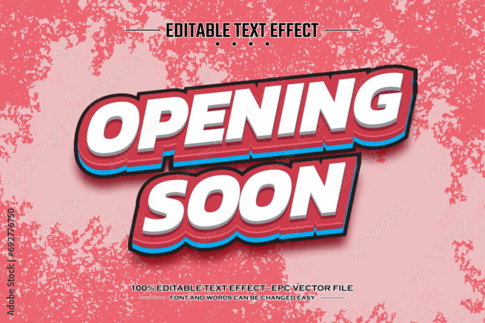Opening soon 3D editable text effect template
