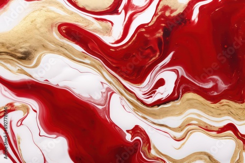 Wallpaper Mural texture gold red white marble fluid illustration pattern. Desktop Wallpaper. Generative AI Torontodigital.ca