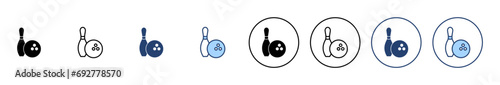 Bowling icon vector. bowling ball and pin sign and symbol.