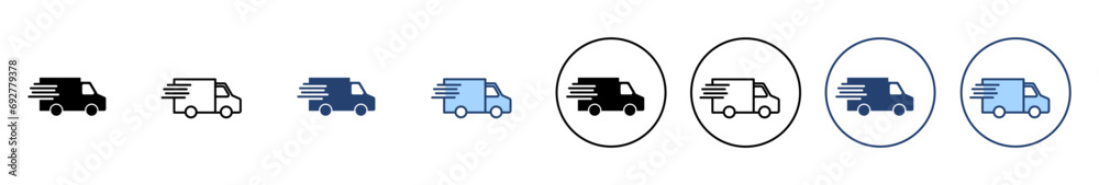 Delivery truck icon vector. Delivery truck sign and symbol. Shipping fast delivery icon Delivery truck icon vector. Delivery truck sign and symbol. Shipping fast delivery icon