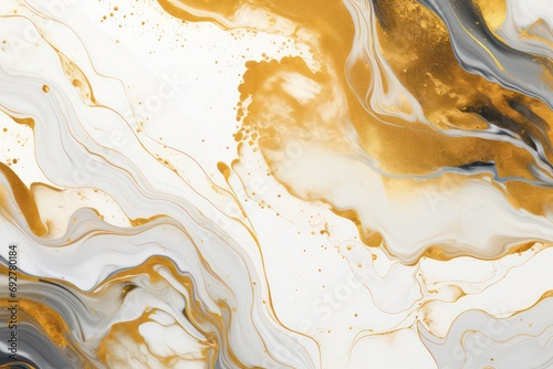 Wallpaper Mural Beautiful Gold abstract wallpaper. Gold and white fluid art. Abstract Art Desktop Wallpaper. Generative AI. Torontodigital.ca