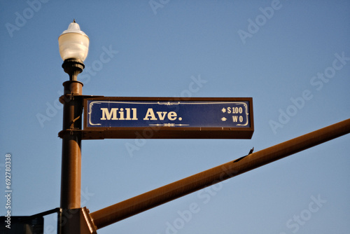 Mill Avenue signpost in Tempe Arizona an area icon
