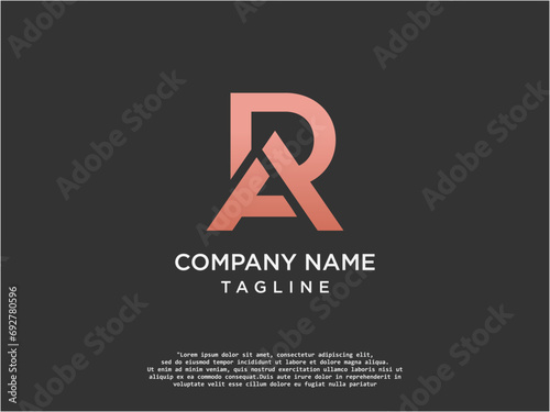 Initial letter ra or ar logo vector design template photo