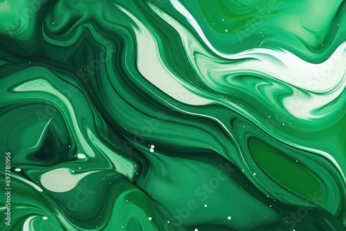 Beautiful Abstract Desktop Wallpaper. Green Marble Fluid Illustration Pattern. Green Fluid Art. Generative AI
