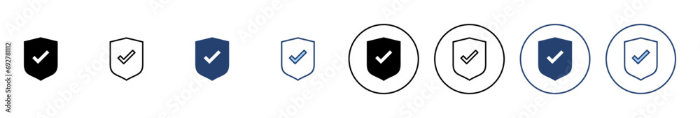 Shield check mark icon vector. Protection approve sign. Insurance icon Shield check mark icon vector. Protection approve sign. Insurance icon