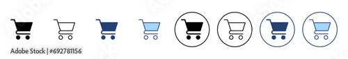 Shopping icon vector. Shopping cart sign and symbol. Trolley icon