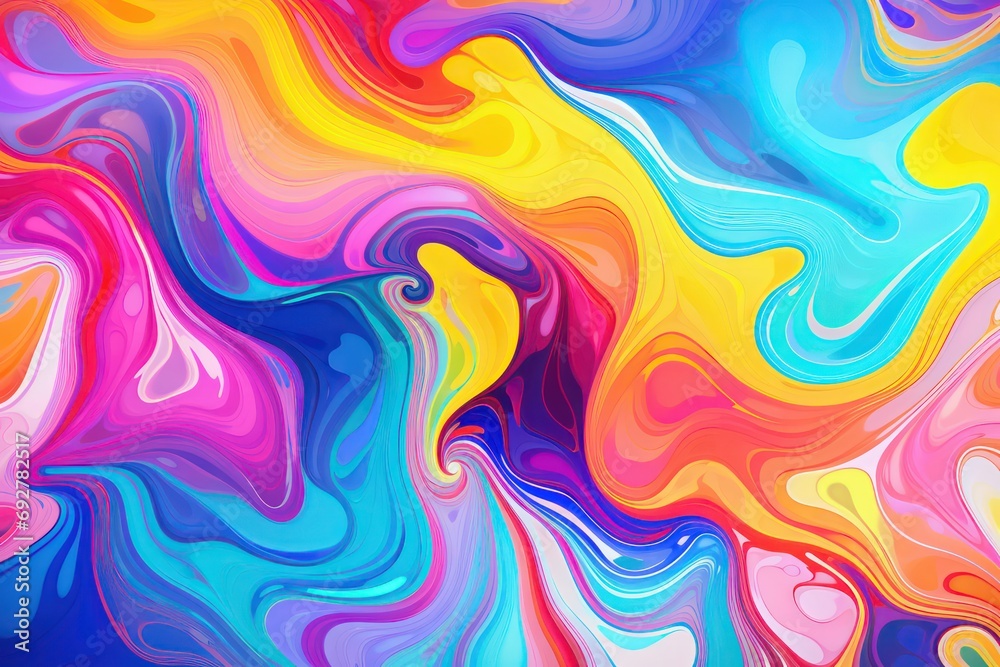 Beautiful colorful fluid art for desktop background. Wallpaper Art. Poster design. Colourful Rainbow colors Art design. Generative AI