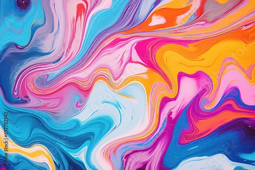 Beautiful colorful fluid art for desktop background. Wallpaper Art. Poster design. Colourful Rainbow colors Art design. Generative AI