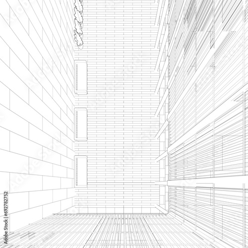 3D illustration of building project