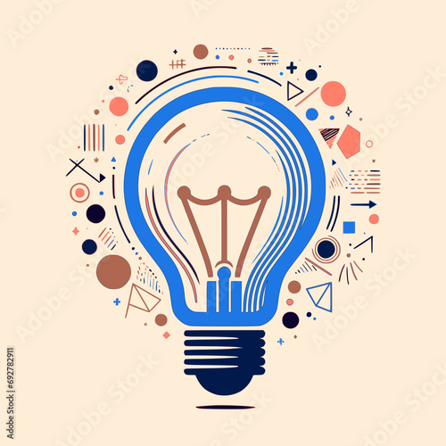 Bright Sparks of Genius: Conceptual Bulbs Sparking Innovation Illustration