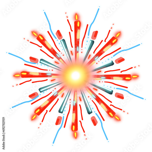 fireworks on white