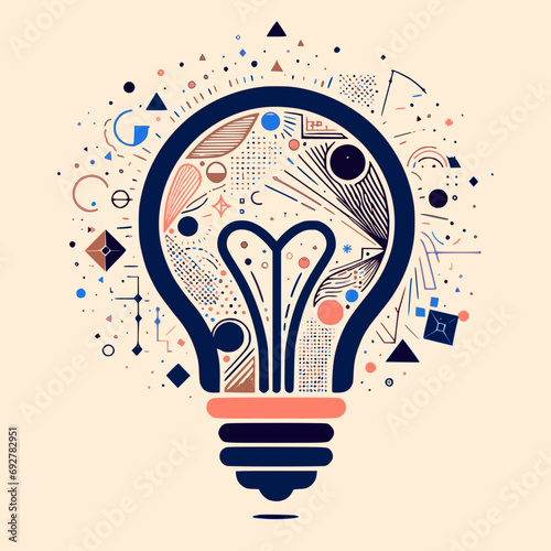 Creative Idea Bulb Illustration: Vibrant Colors for Innovation and Breakthroughs