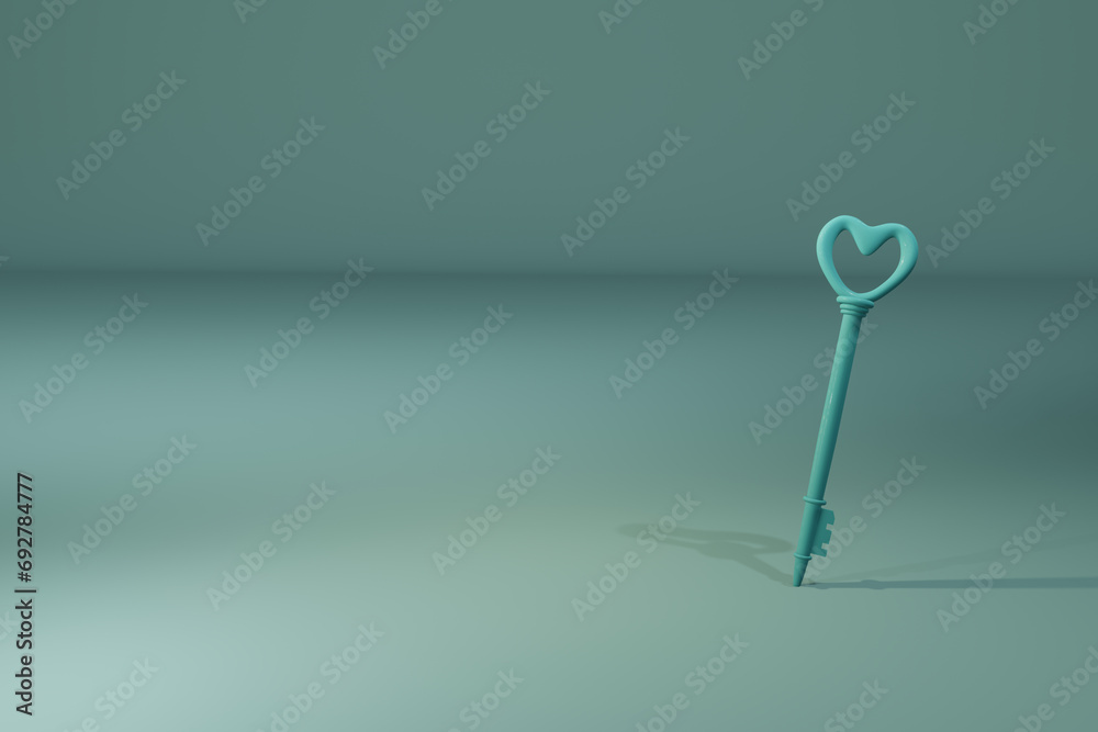 3d render of blue skeleton key 3d render of blue skeleton key