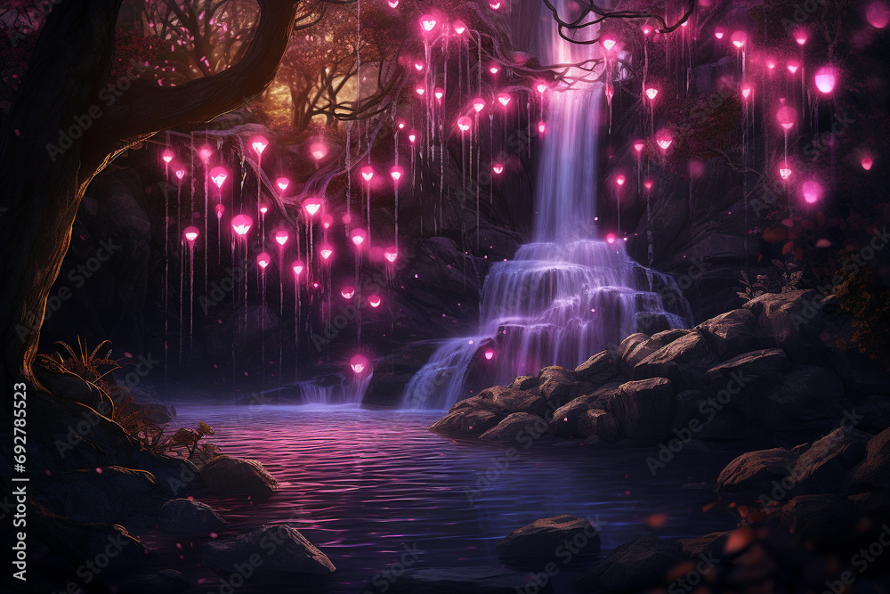 Enchanting Valentines Day Waterfall