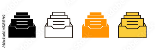 Archive folders icon set vector. Document vector icon. Archive storage icon.