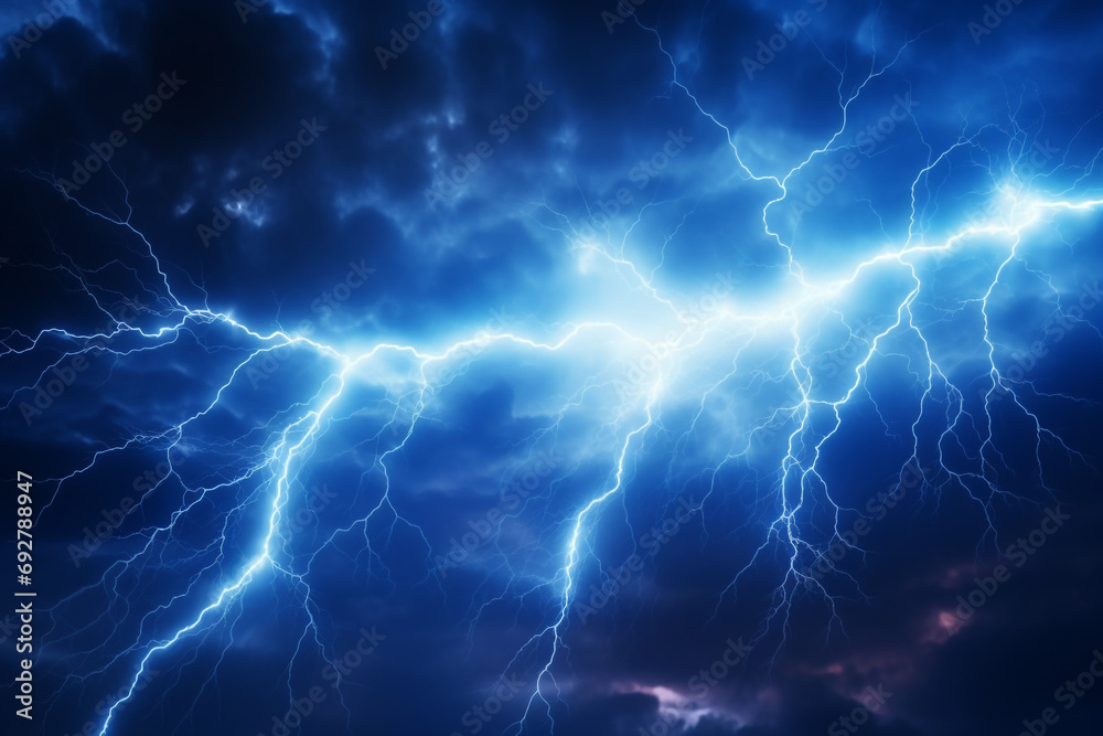 Electric flash of lightning on a blue background Electric flash of lightning on a blue background