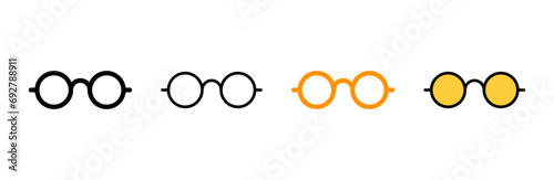 Glasses icon set vector. Glasses sign and symbol
