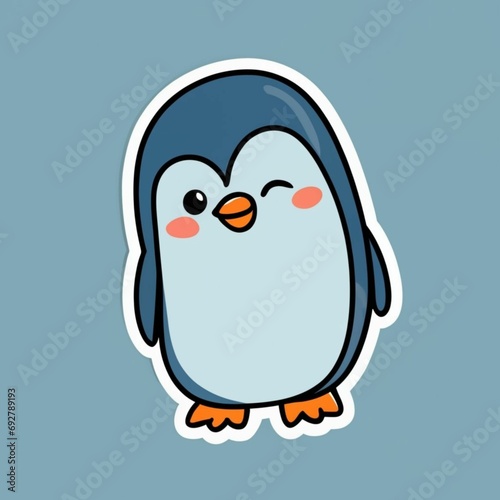 Cheerful Cartoon Penguin Sticker