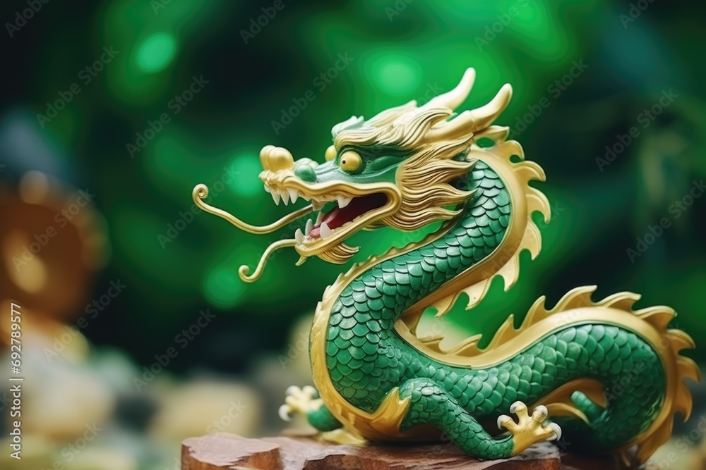 Green gold drgon as a sign of chenese new year 2024 Green gold drgon as a sign of chenese new year 2024