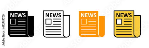 Newspaper icon set vector. news paper sign and symbolign