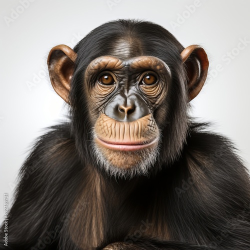 Close-Up of Monkey on White Background