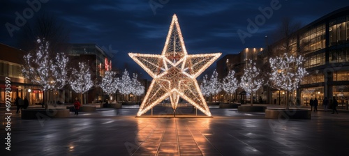 Christmas star e. Generative AI technologylight decoration