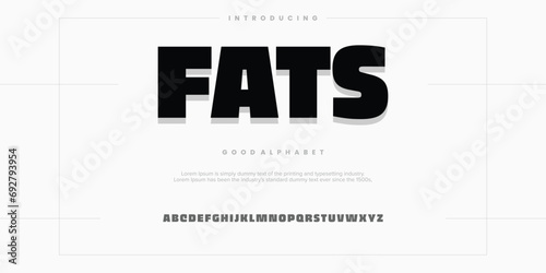 FATS Modern minimal abstract alphabet fonts. Typography technology, electronic, movie, digital, music, future, logo creative font. vector illustration