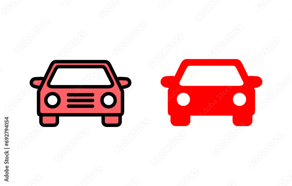 Car icon set illustration. car sign and symbol. small sedan