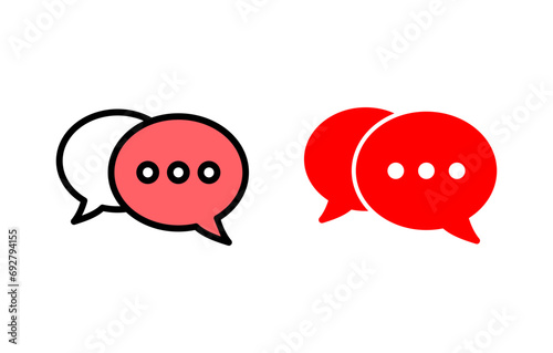 Chat icon set illustration. speech bubble sign and symbol. comment icon. message