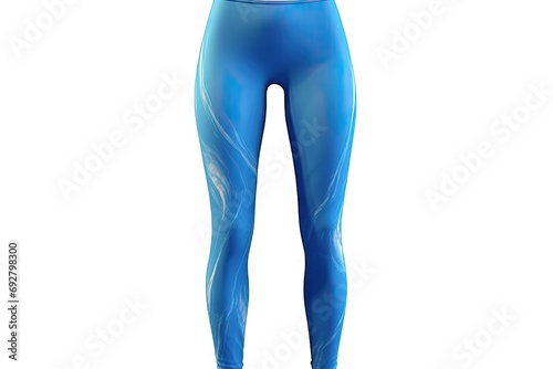 image AI generated gitally background white isolated leggings sport Blue pant textile spandex wear clothes yoga shiny cyan fashion woman background body leg beauty clothing lady gym