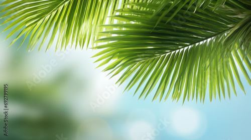 Palm sunday and easter day for welcome Jesus before Easter day. Wooden Cross and palm on white background easter sign symbol concept, World Environment Day Green coconut leaves photo