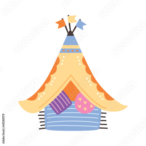 girl tent colored design