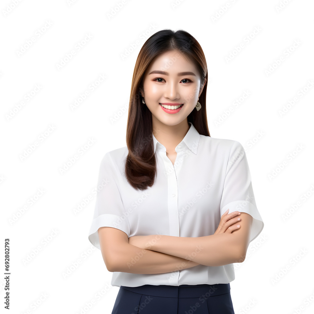 Asian female student smiling happily on PNG transparent background. Study success concept. Asian female student smiling happily on PNG transparent background. Study success concept.