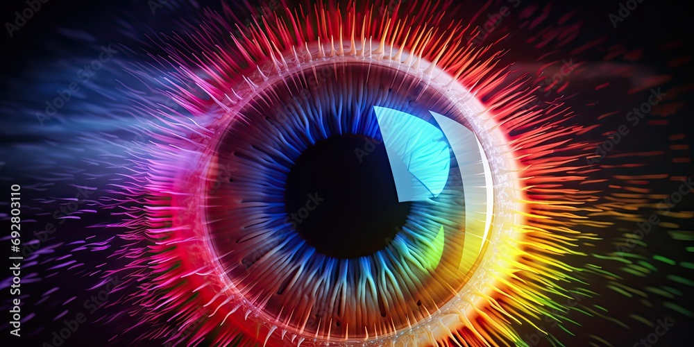 Human multicolored iris of the eye animation concept Human multicolored iris of the eye animation concept