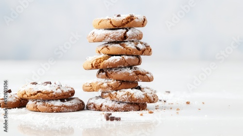 sugar stacked cookies food illustration gingerbread snickerdoodle, macadamia almond, raisin cranberry sugar stacked cookies food