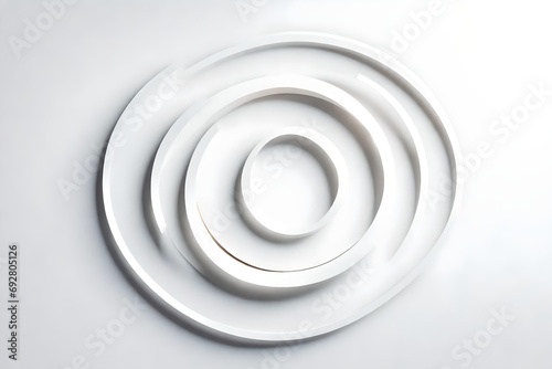 minimalist white background with neumorphic circle
