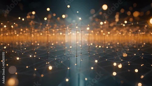 An intricate web of intertwined data points, pulsating with energy as they represent the expansive learning capabilities of MetaLearning, spanning across multiple domains. photo