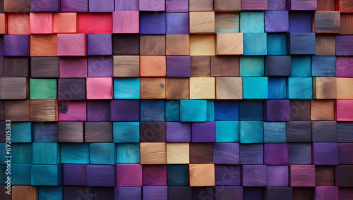 Multiple colors wall of wood