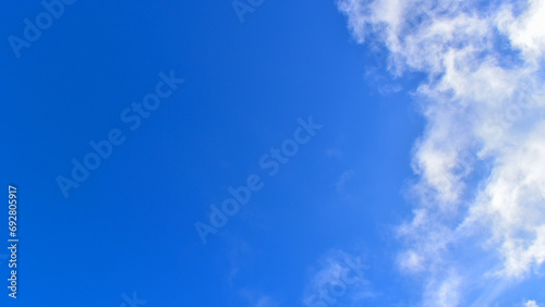 beautiful blue sky with white cloud  natural background in springtime