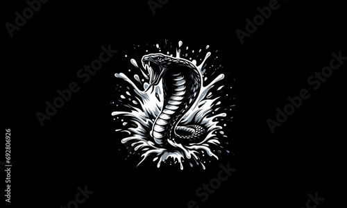 king cobra splash vector illustration flat design