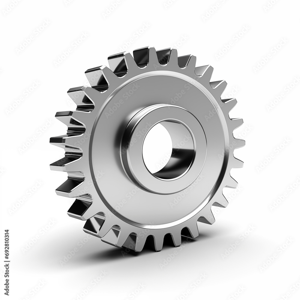 silver gear on white background silver gear on white background