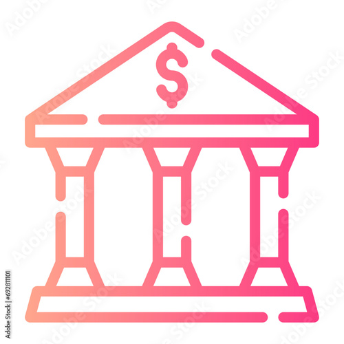 bank Line Gradient Icon