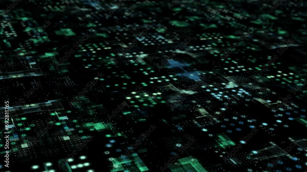 Abstract appearing and disappearing hi-tech 3d technology cyberspace on black background, sci-fi cyber loopable background Abstract appearing and disappearing hi-tech 3d technology cyberspace on black background, sci-fi cyber loopable background