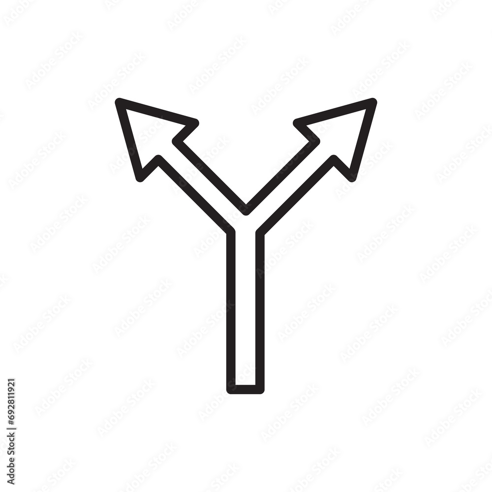 Arrow way path icon logo design , flat liner illustration on white background..eps Arrow way path icon logo design , flat liner illustration on white background..eps
